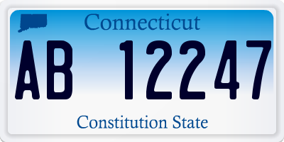 CT license plate AB12247