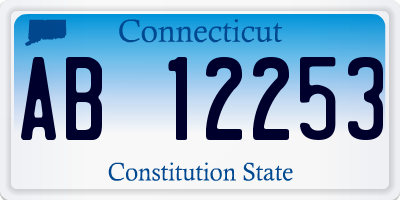 CT license plate AB12253