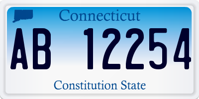 CT license plate AB12254