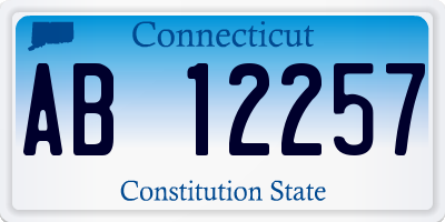 CT license plate AB12257