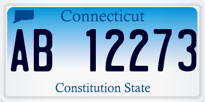 CT license plate AB12273