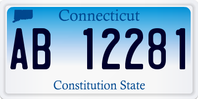 CT license plate AB12281