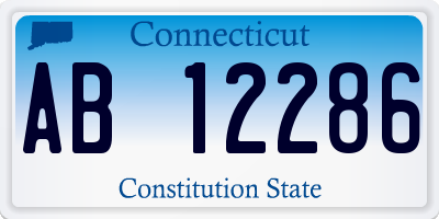CT license plate AB12286