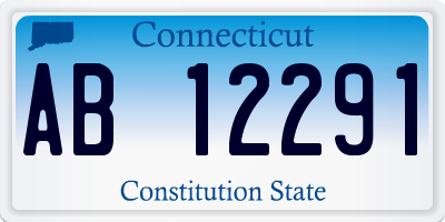 CT license plate AB12291