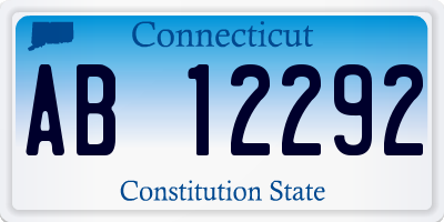 CT license plate AB12292