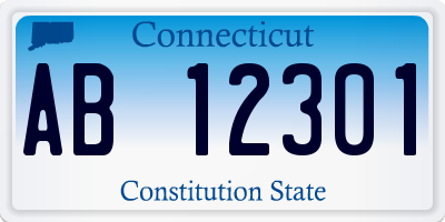 CT license plate AB12301