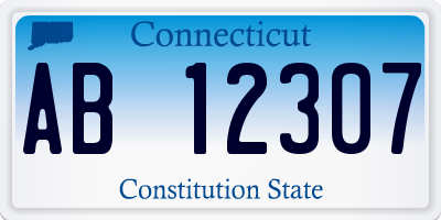 CT license plate AB12307