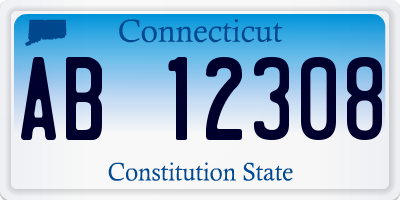 CT license plate AB12308