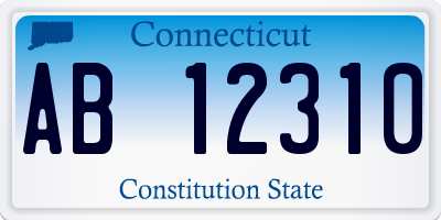 CT license plate AB12310