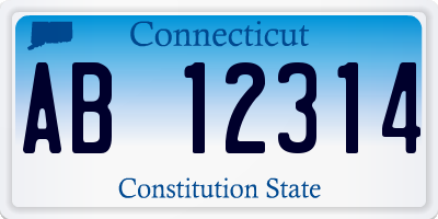 CT license plate AB12314