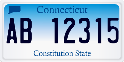 CT license plate AB12315