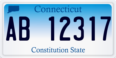 CT license plate AB12317