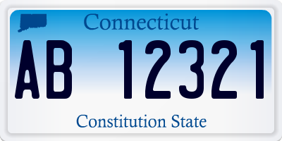 CT license plate AB12321