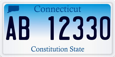 CT license plate AB12330