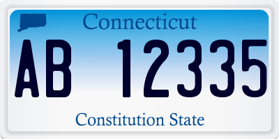 CT license plate AB12335
