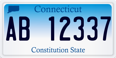 CT license plate AB12337