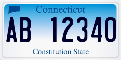 CT license plate AB12340
