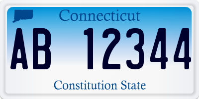 CT license plate AB12344