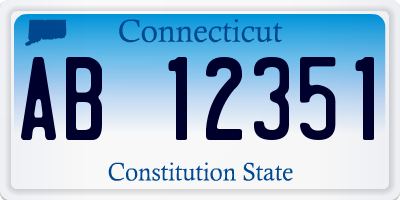 CT license plate AB12351