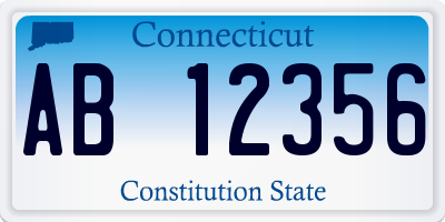 CT license plate AB12356