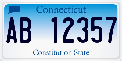 CT license plate AB12357