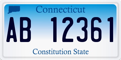 CT license plate AB12361