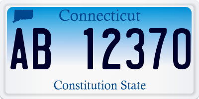 CT license plate AB12370