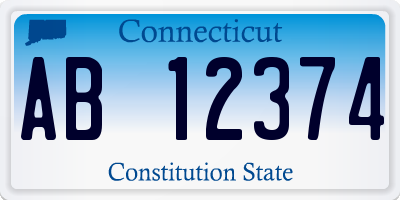 CT license plate AB12374