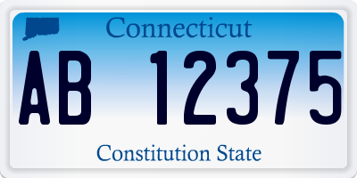 CT license plate AB12375