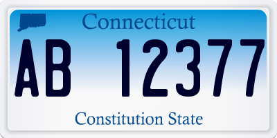CT license plate AB12377