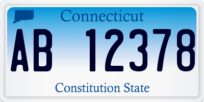 CT license plate AB12378