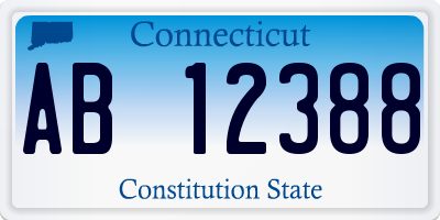 CT license plate AB12388