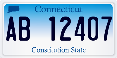 CT license plate AB12407