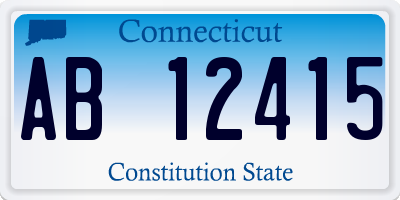 CT license plate AB12415