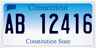 CT license plate AB12416