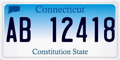 CT license plate AB12418