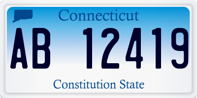 CT license plate AB12419
