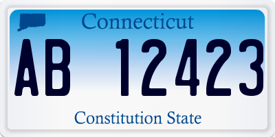 CT license plate AB12423