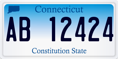 CT license plate AB12424