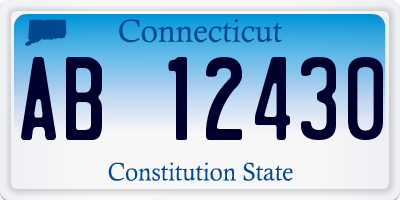 CT license plate AB12430