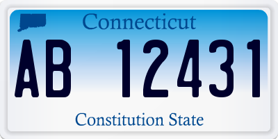 CT license plate AB12431