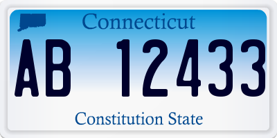 CT license plate AB12433