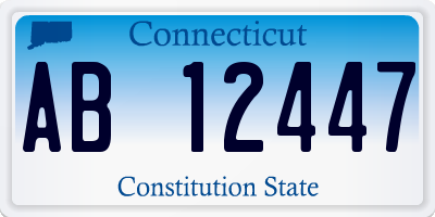 CT license plate AB12447