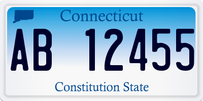CT license plate AB12455