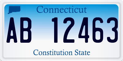 CT license plate AB12463