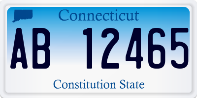 CT license plate AB12465