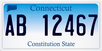 CT license plate AB12467