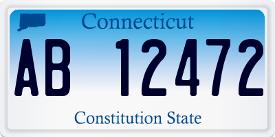 CT license plate AB12472