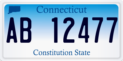 CT license plate AB12477