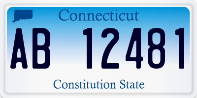 CT license plate AB12481